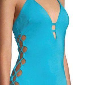 NWT Beautiful Blue One Piece Bathing Suit: Laundry